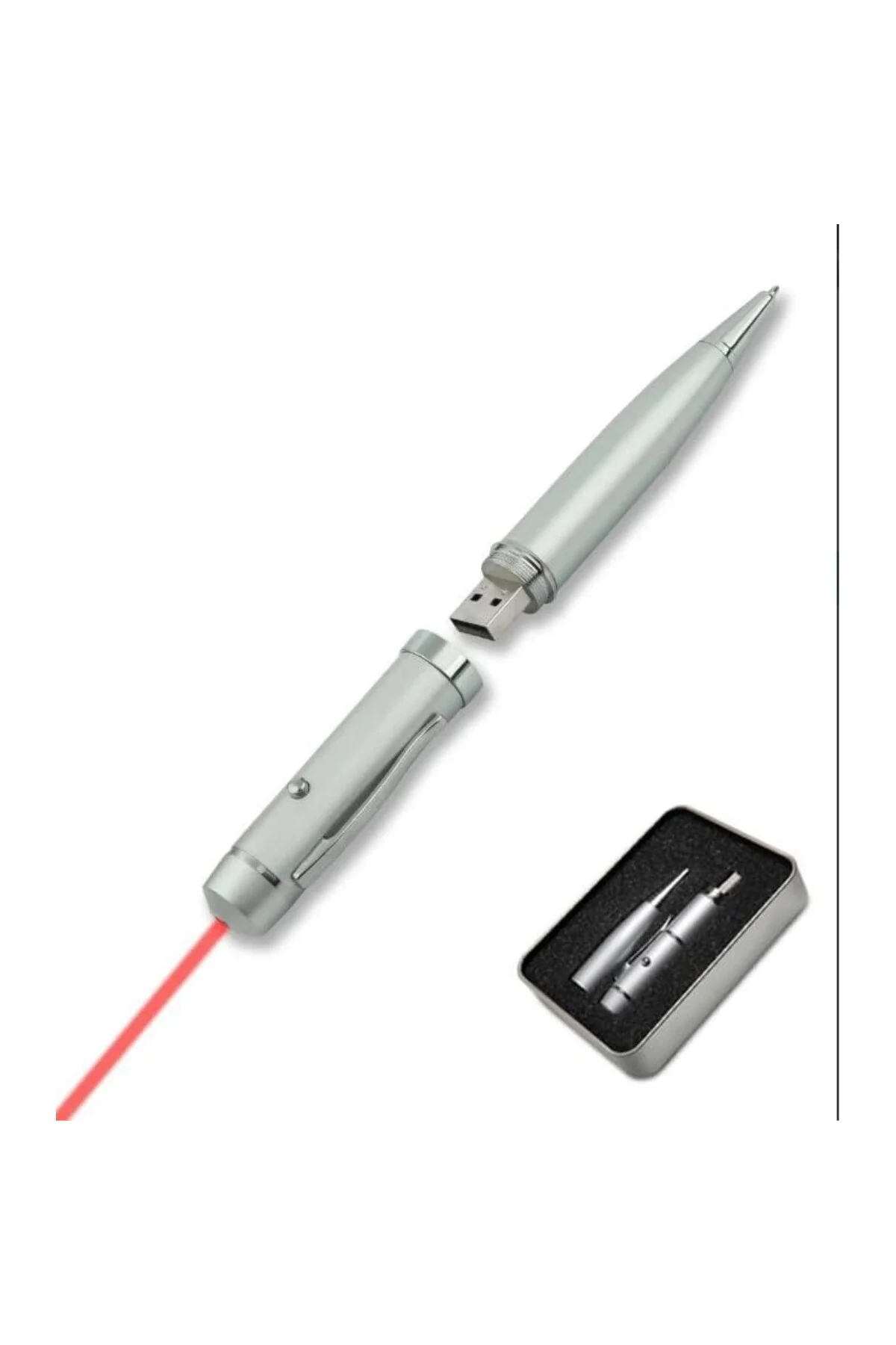 KL-1 Sunum Kalemi 16 GB Usb Bellek Özellikli Metal Kutulu Kırmızı
