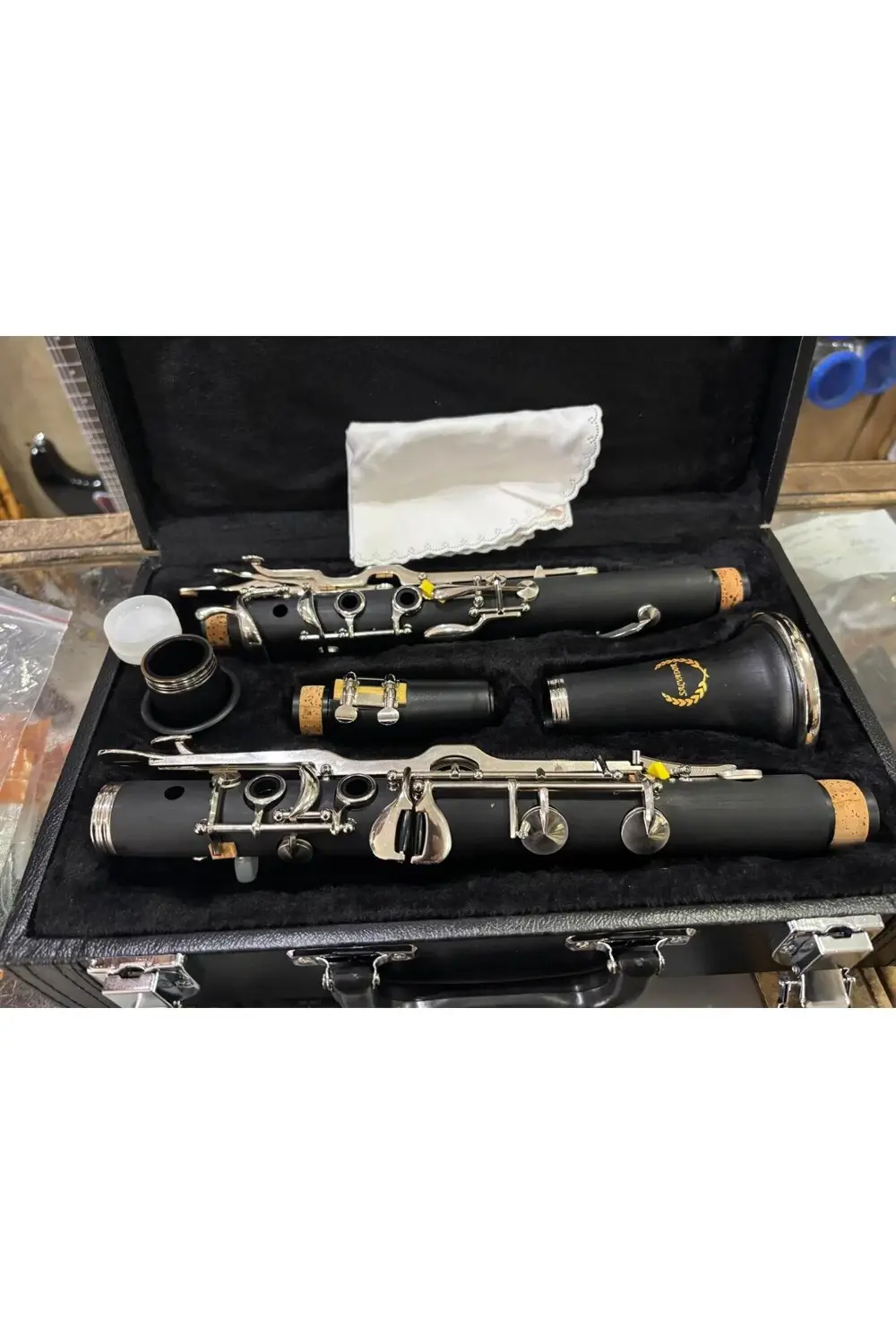 KL093 4 Yüzük Sol Klarnet Nota Sehpası Klarnet Standı Özel Kutu Ç