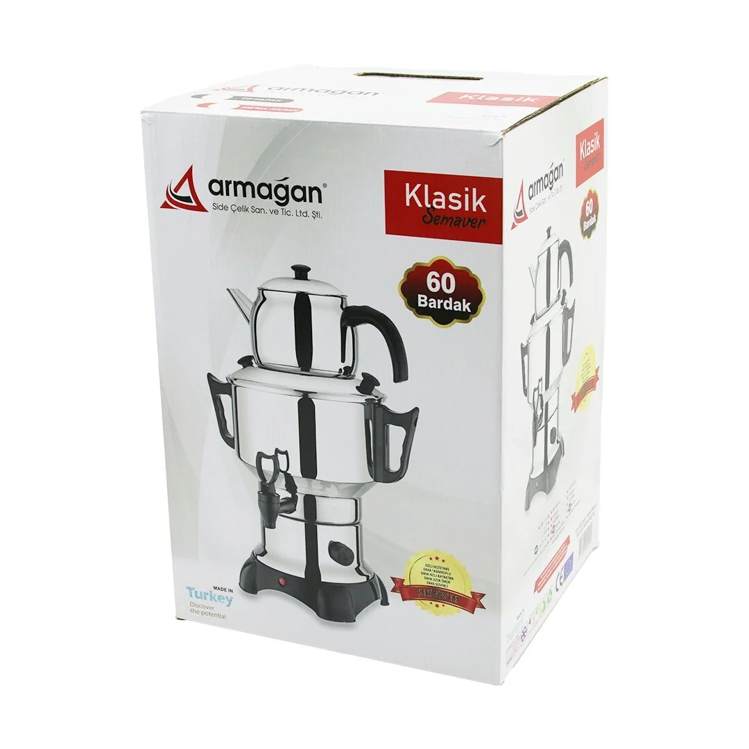 Klasik Çay Seti=demlik - Su Kazanı Elektrikli Semaver 60 Bardak 6lt - Tek Musluk 1500w Gizli Rezistans Bx40 Fiyatı, Yorumları ve Özellikleri