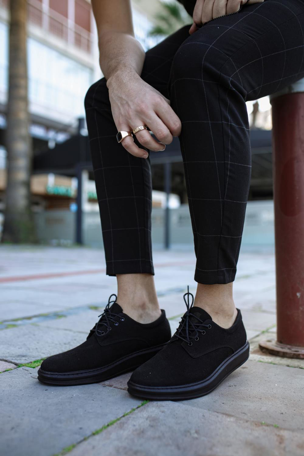 Klasik Erkek Ayakkabı 001 Siyah Süet (Siyah Taban)