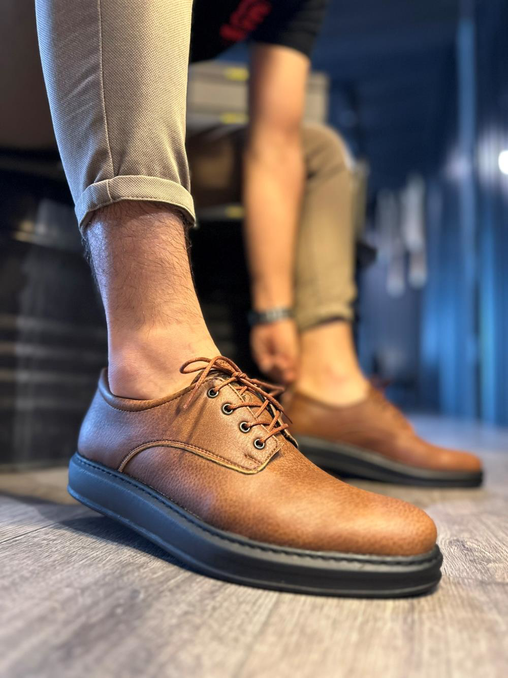 Klasik Erkek Ayakkabı 001 Taba (Siyah Taban)