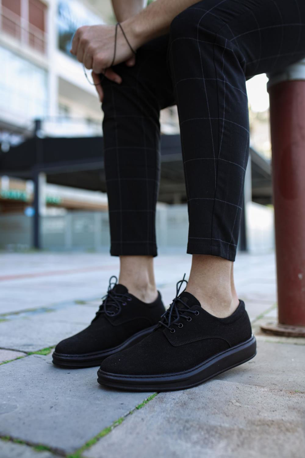 Klasik Erkek Ayakkabı 001 Siyah Süet (Siyah Taban)