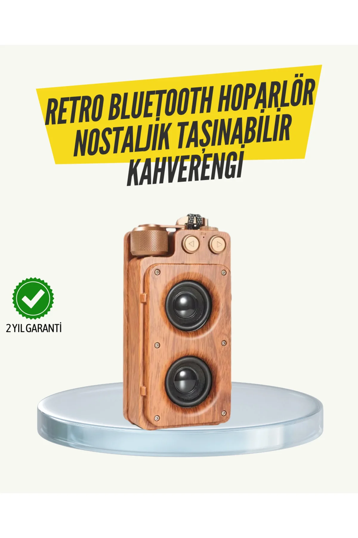 Klasik Görünümlü Bluetooth Hoparlör 360 Derece Stereo ve FM Radyo