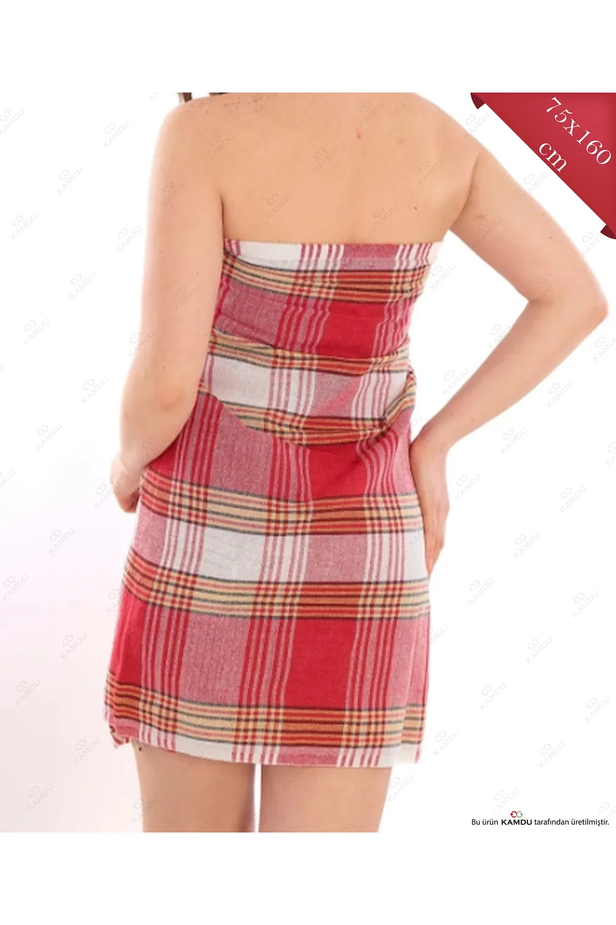 Klasik Hamam Peştamalı, %100 Pamuk, 80x180 Cm.-kırmızı