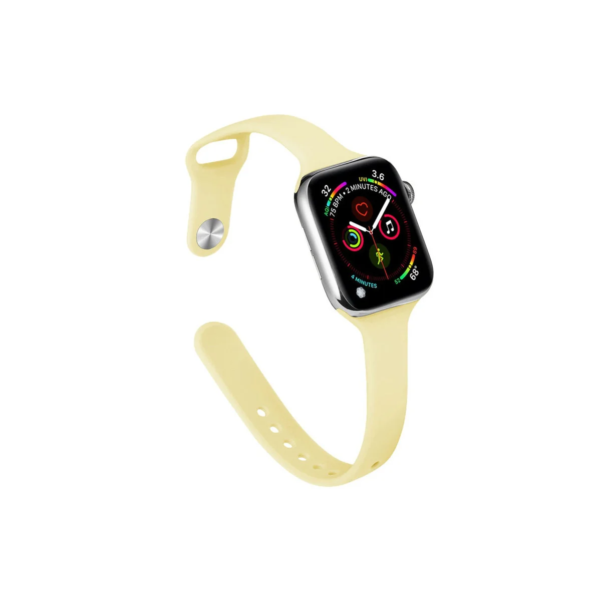 Klasik Kordon 42mm - Dayanıklı ve Nefes Alan Sarı Saat Bandı