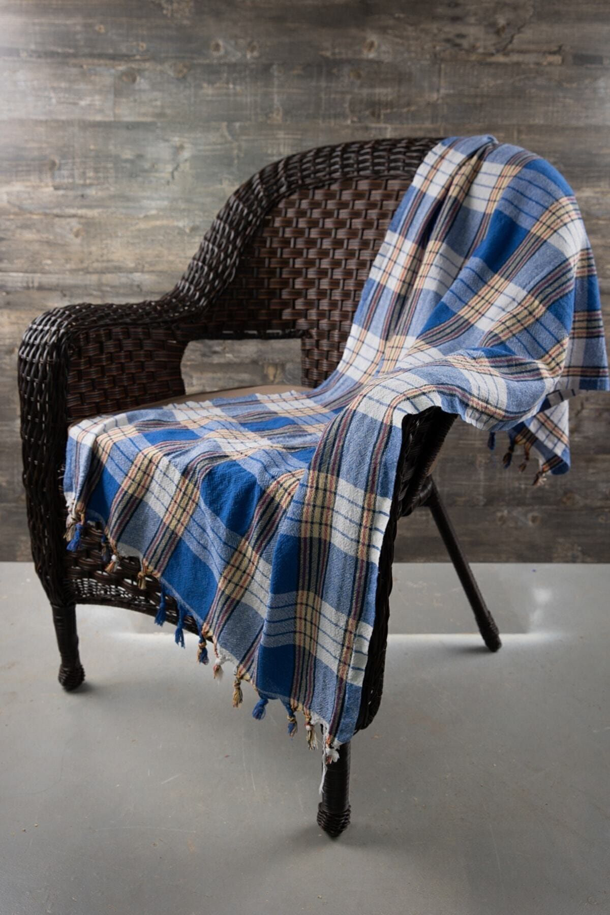 Mcn Tekstil Klasik Mavi Hamam Peştemali 80X170 Cm