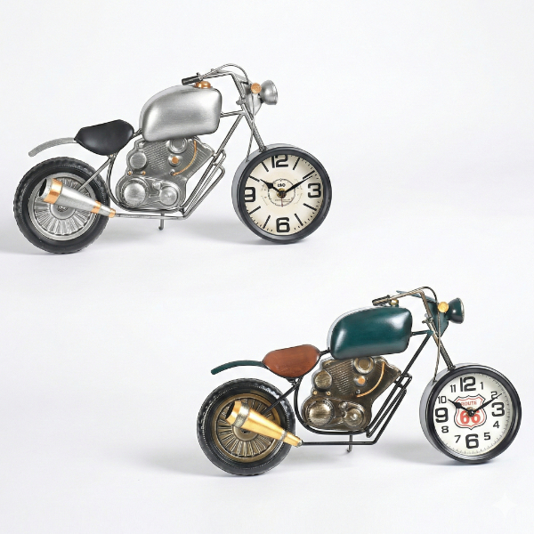 Klasik Motor Tasarımlı Dekoratif Masaüstü Saat