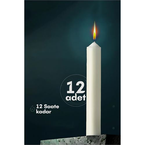 Klasik Mum 12 Adet - Kokusuz Mum Klasik Mum 12 Adet - Kokusuz Mum