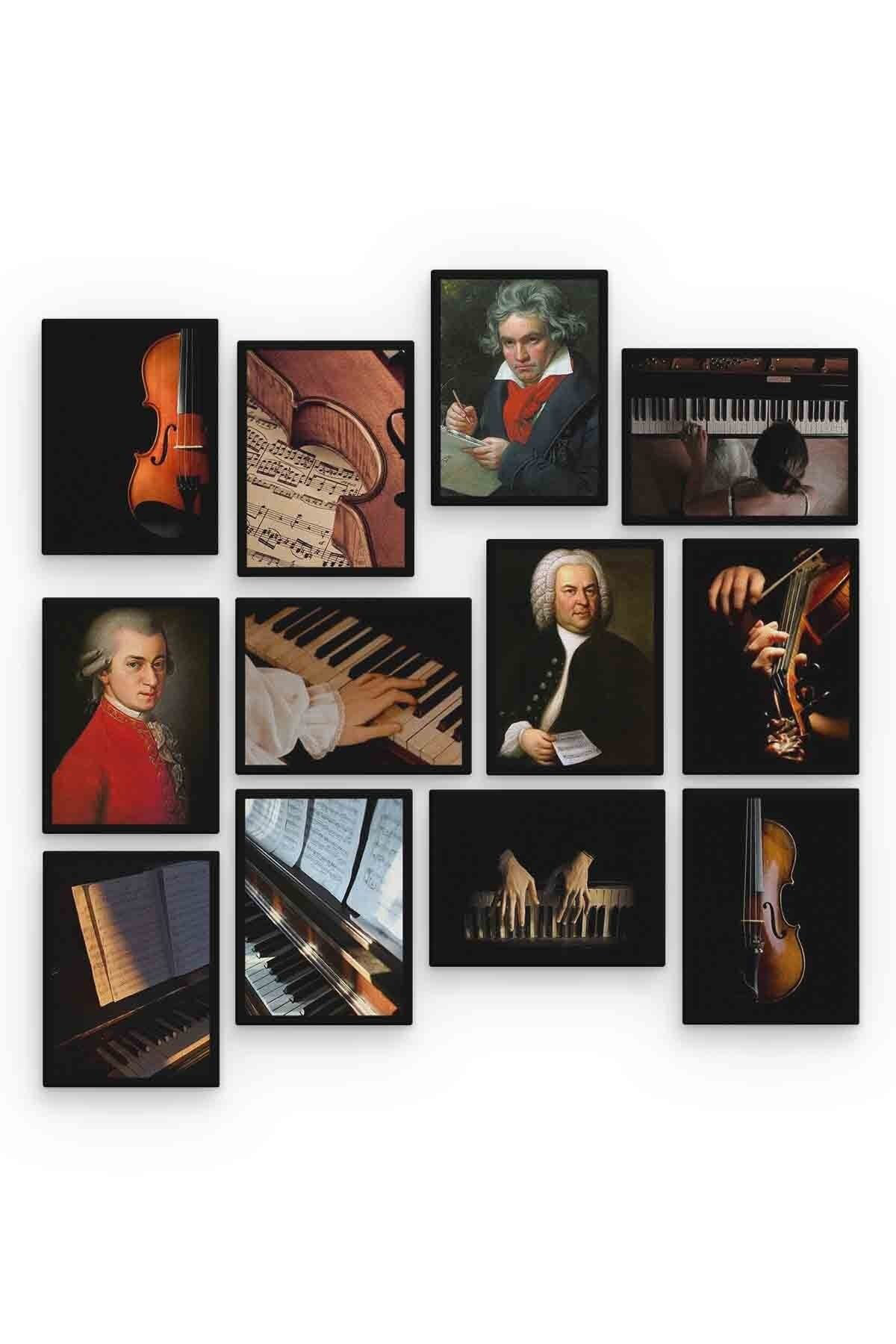 Klasik Müzik 12 Parça Mdf (ahşap) Tablo Ofis Boyu 