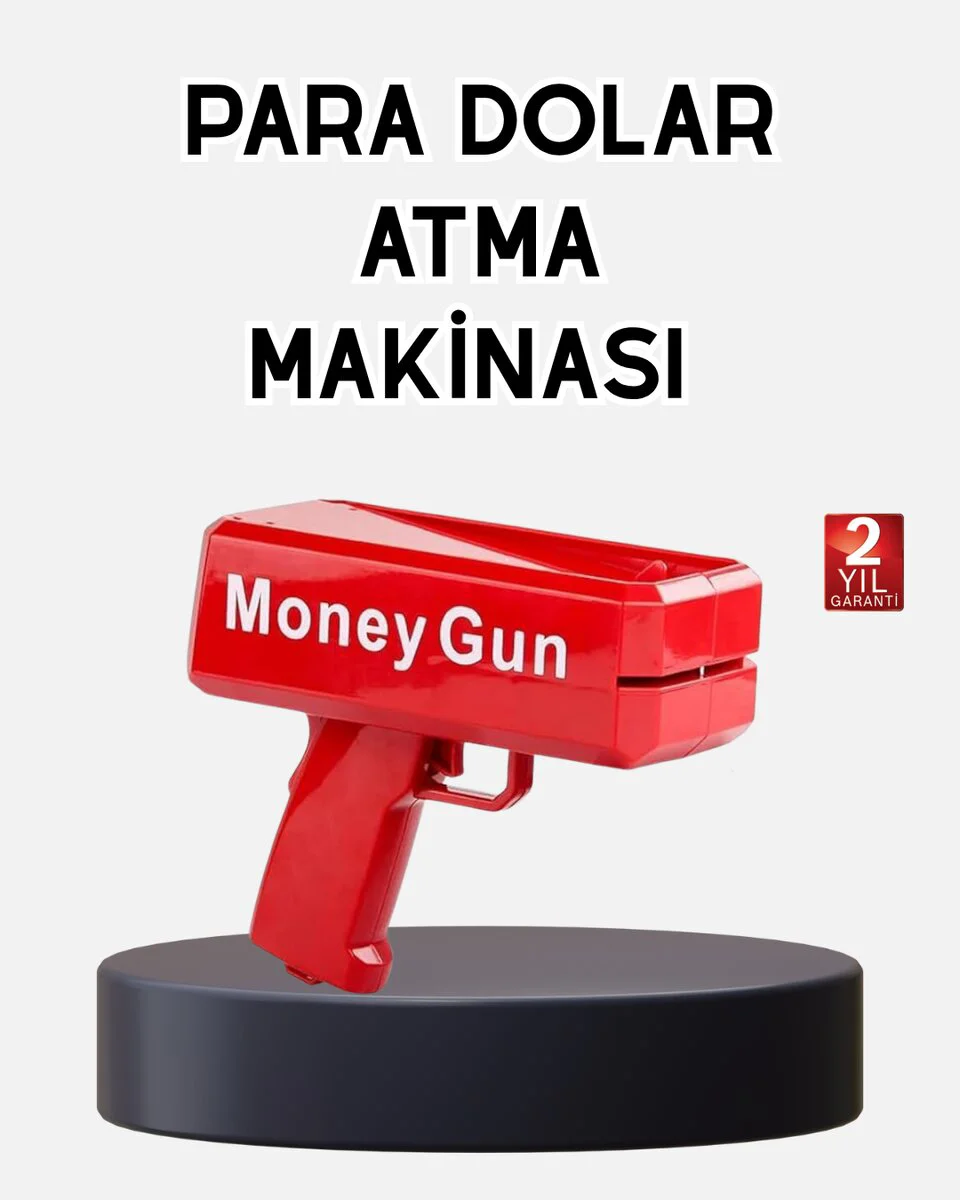 Klasik Para Saçma Tabancası - Etkinlik ve Parti İçin 100 Adet Dolarlı Kapsamlı Eğlence Paketi