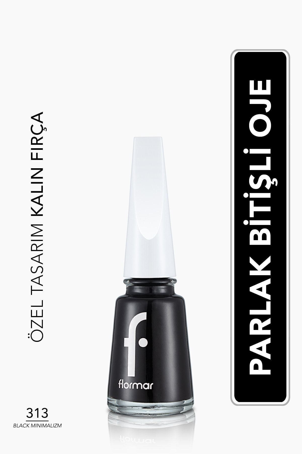 Flormar Klasik Parlak Bitişli Yüksek Pigmentli Oje -Nail Enamel- 313 Blac