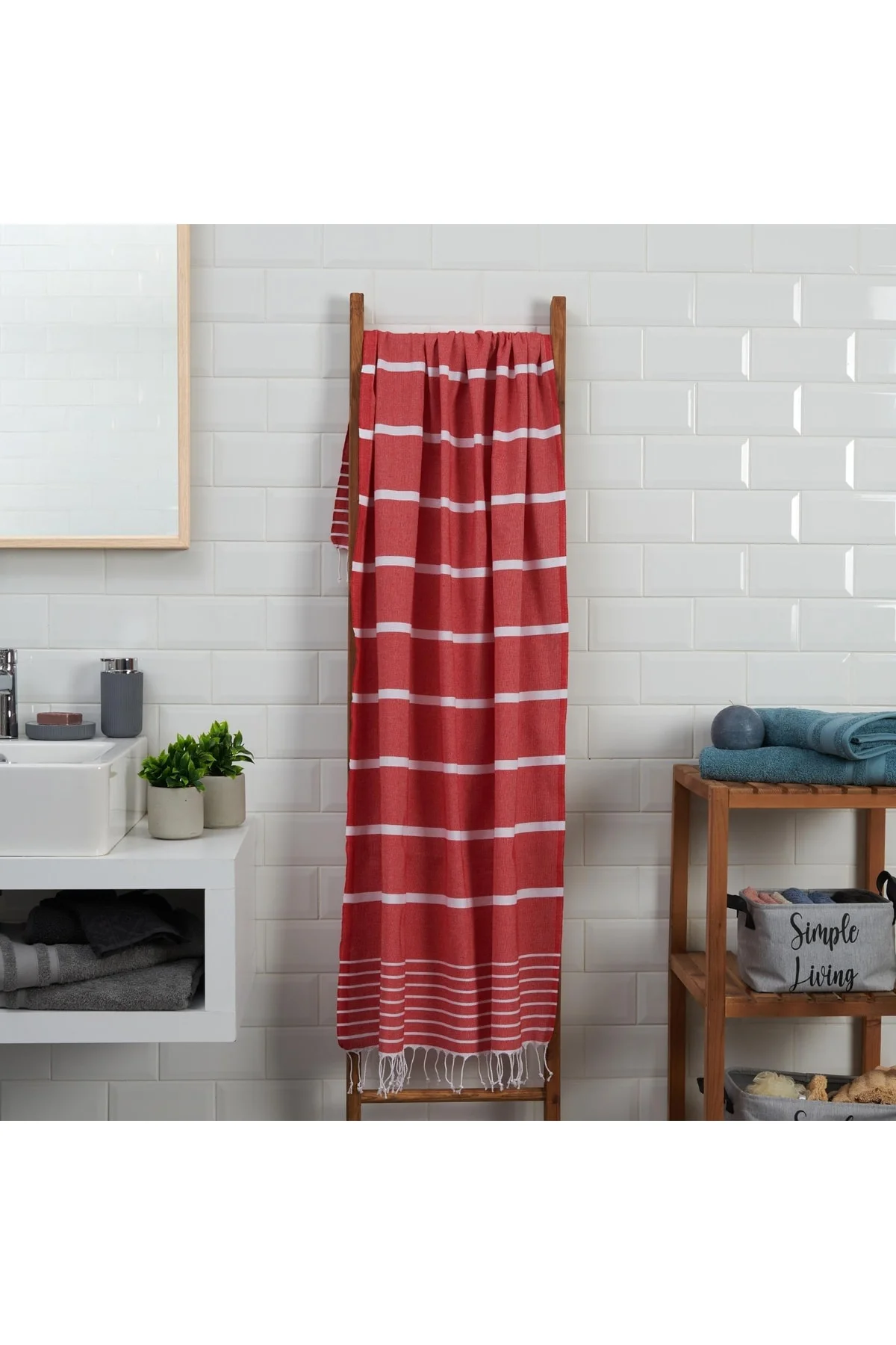 Klasik Peştamal - Kırmızı - 95x175 Cm