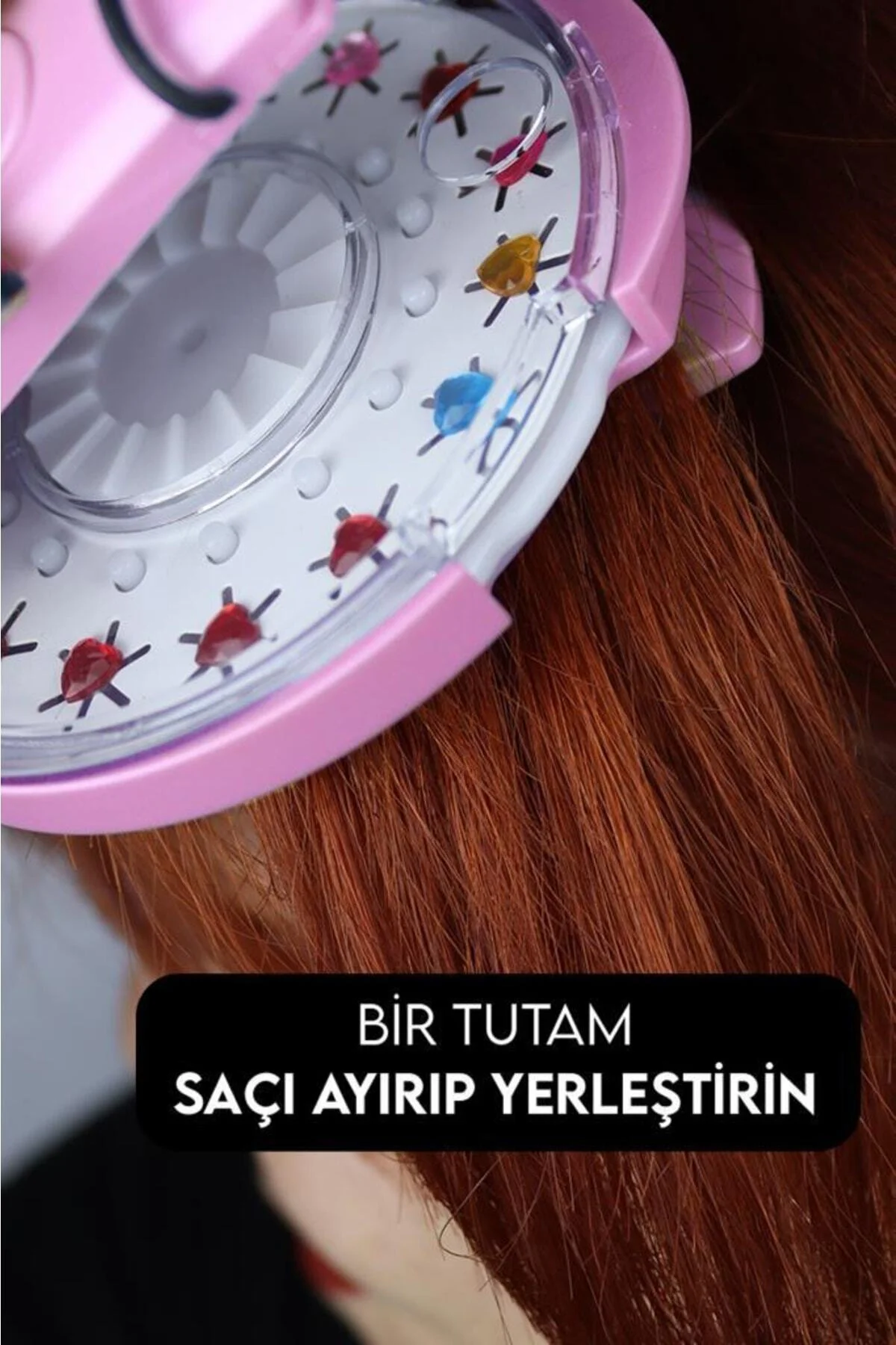- Klasik Saç Zımba Seti Saç Elmasları Pembe Renk
