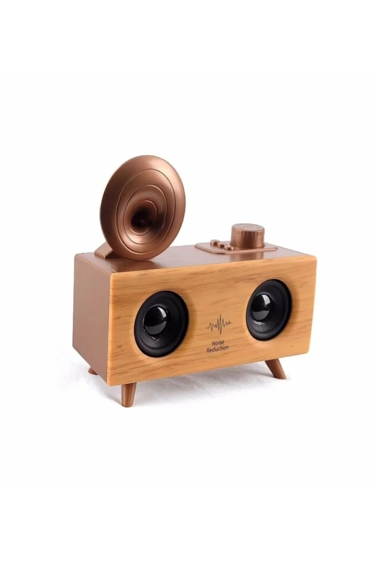 Klasik Tasarımlı Bluetooth Hoparlör ve Nostaljik Radyo, Kahverengi Renk Seçeneği