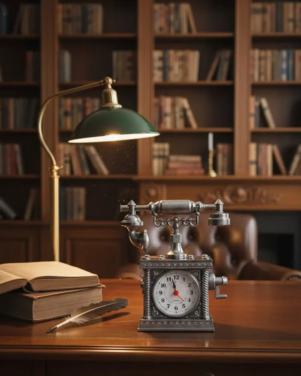 Klasik Telefon Görünümlü Masaüstü Saat ve Alarm