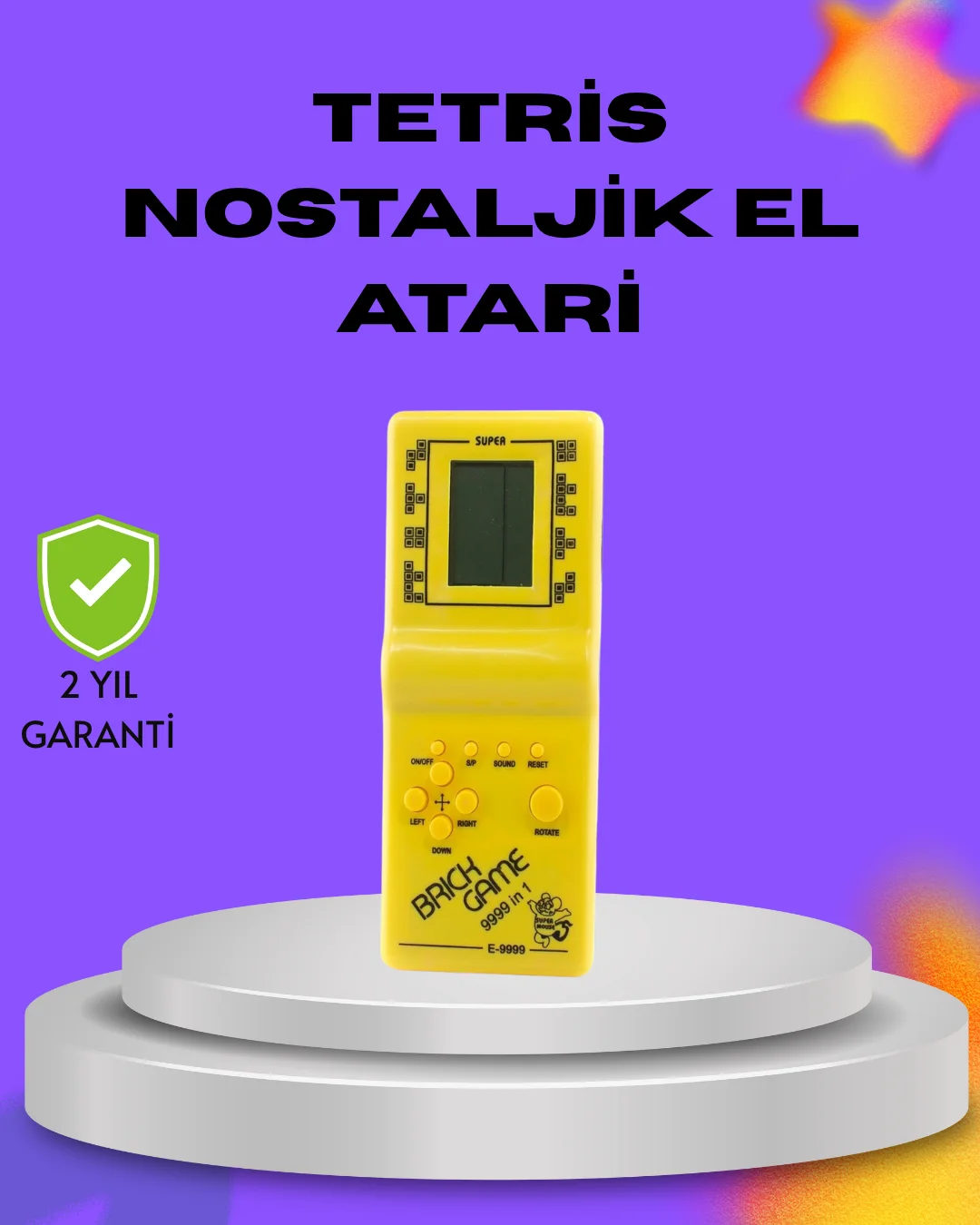 Klasik Tetris Oyunu El Konsolu – Taşınabilir Pil ile Çalışan Retro El Aterisi
