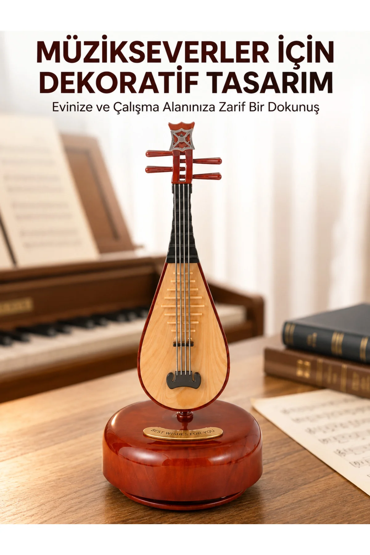 Klasik Ud Figürlü Melodili Müzik Kutusu Şık Hediyelik Klasik Ud Figürlü Melodili Müzik Kutusu Şık Hediyelik