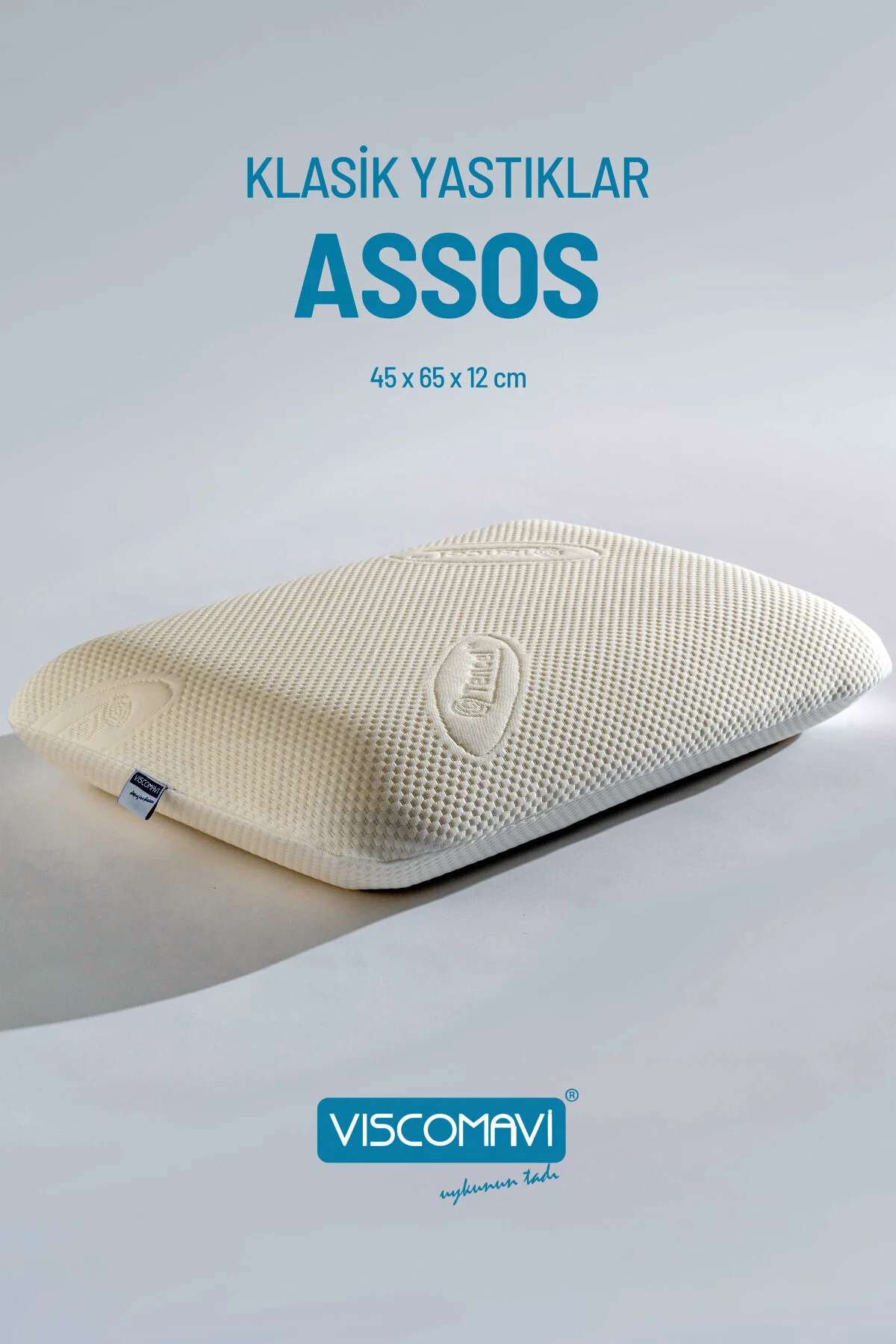 Klasik Visco Yastık (ASSOS) Doğal Lifli Kılıflı | Astarlı |Büyük 