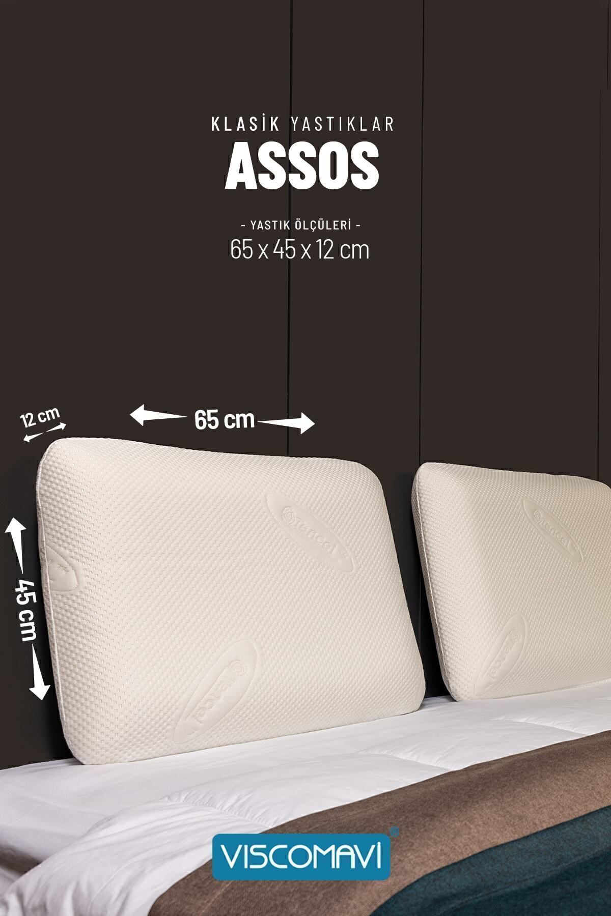 Klasik Visco Yastık (ASSOS) Doğal Lifli Kılıflı | Astarlı |Büyük 