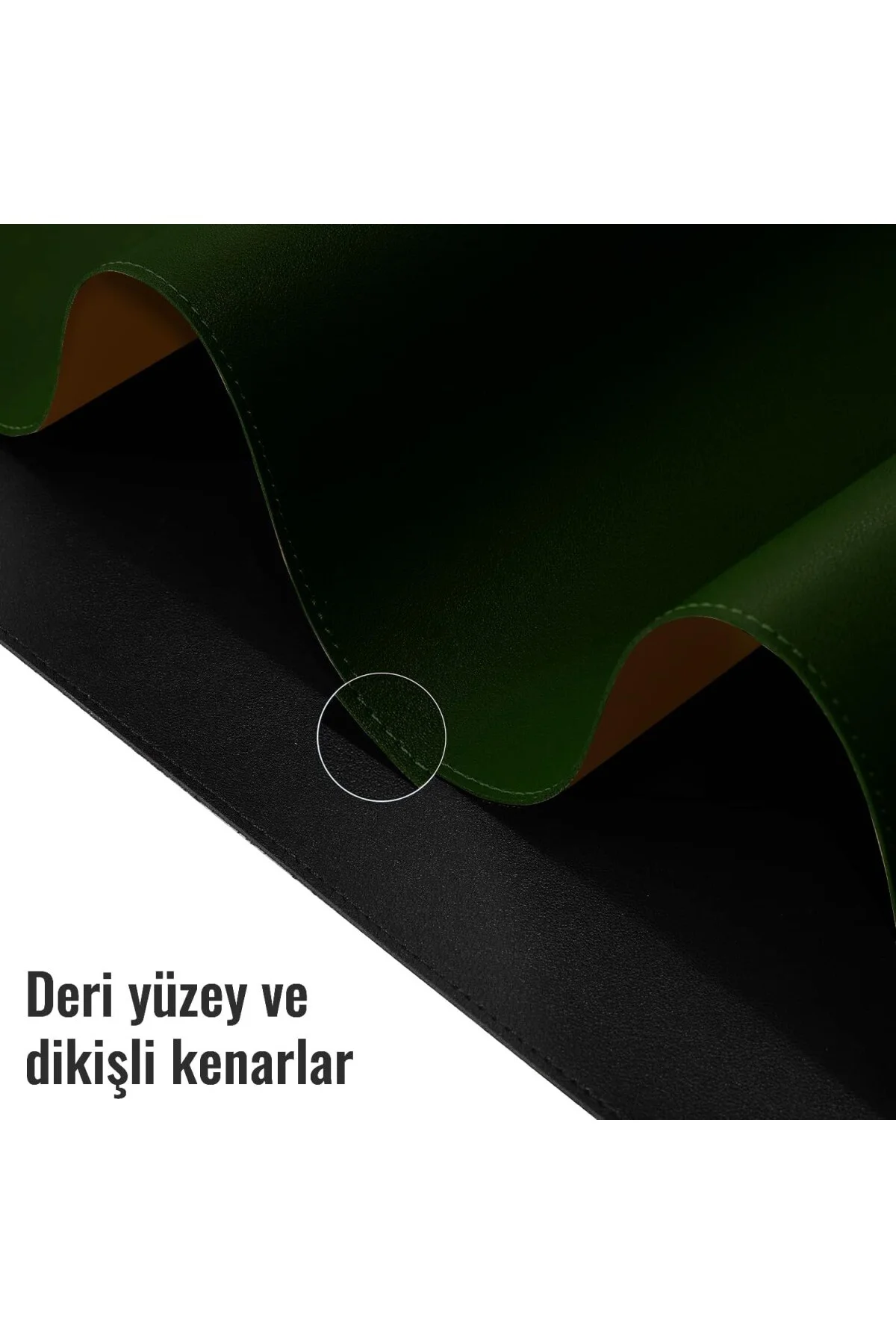Klasse Çift Renk Dikişli PU Deri Masa Matı 80x40 Cm Mousepad, Su 
