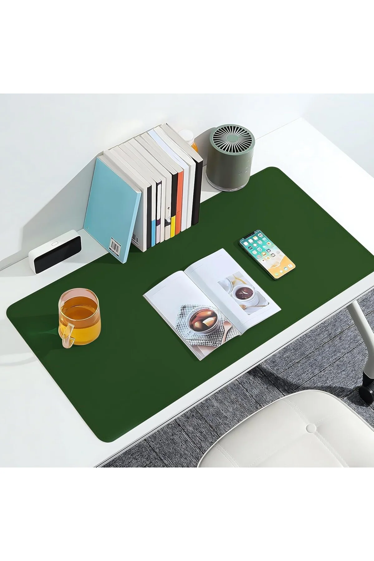 Klasse Çift Renk Dikişli PU Deri Masa Matı 80x40 Cm Mousepad, Su 