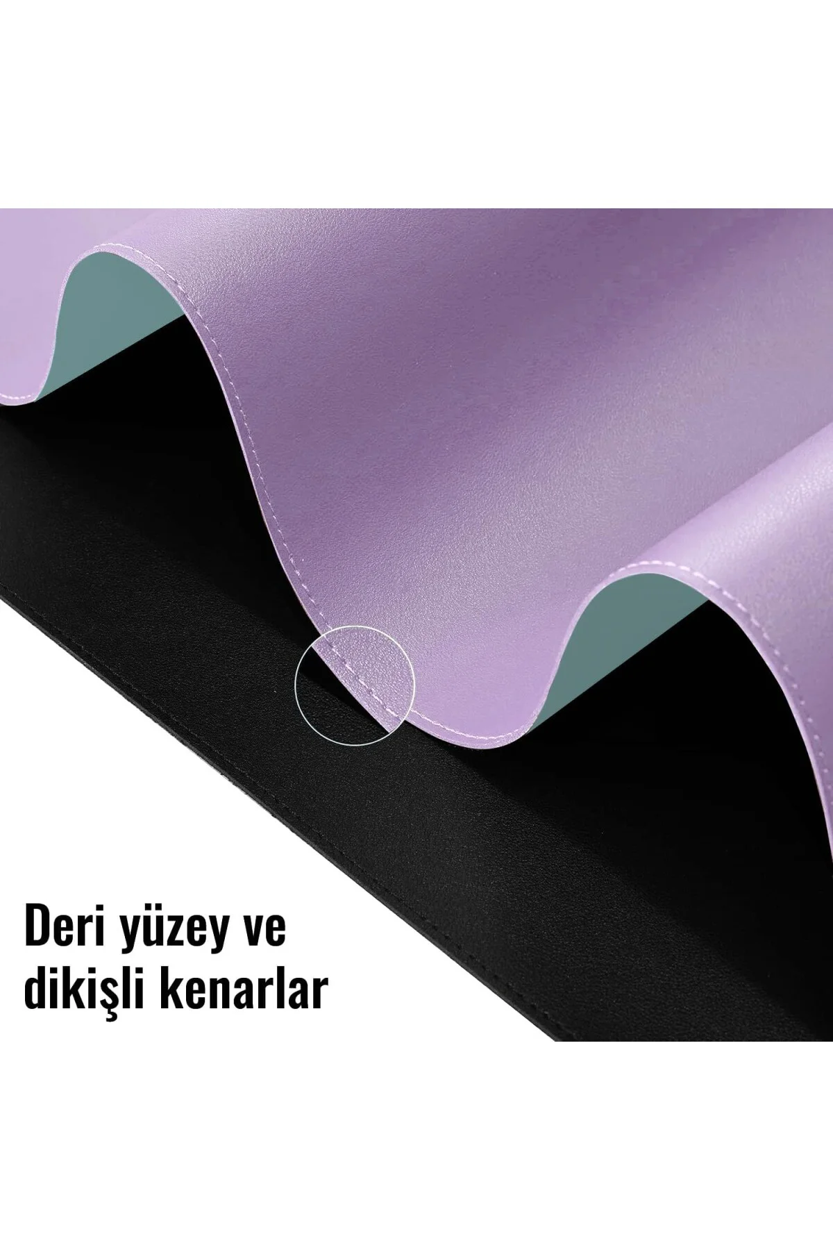 Klasse Çift Renk Dikişli PU Deri Masa Matı 80x40 Cm Mousepad, Su 