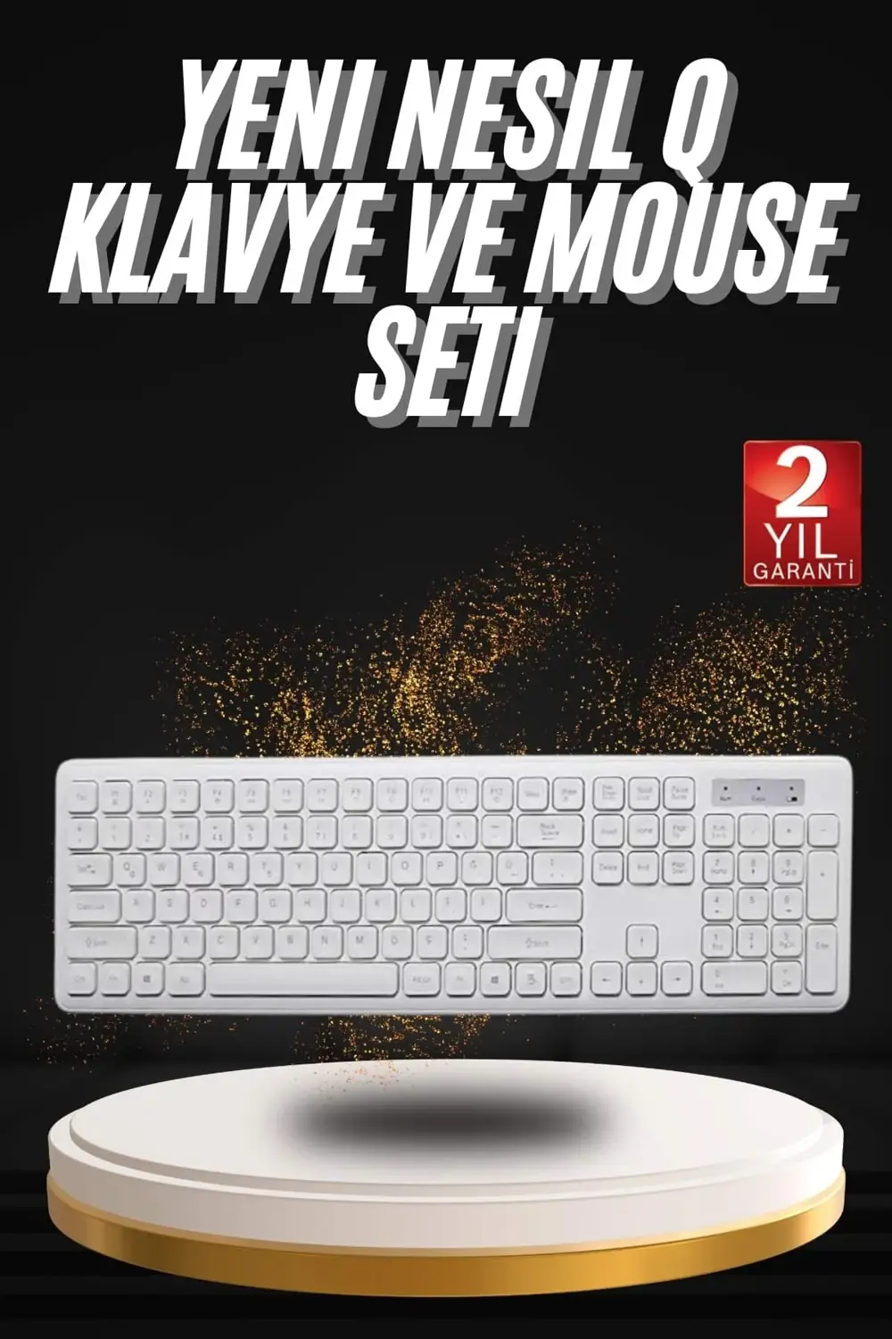 Klavye Mouse Seti Sessiz Kablosuz Türkçe TV PC Uyumlu