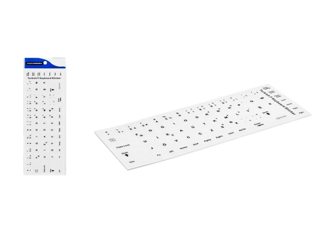 Klavye Stıcker Tuş Takımı Türkçe F Beyaz Büyük Hdx8254b