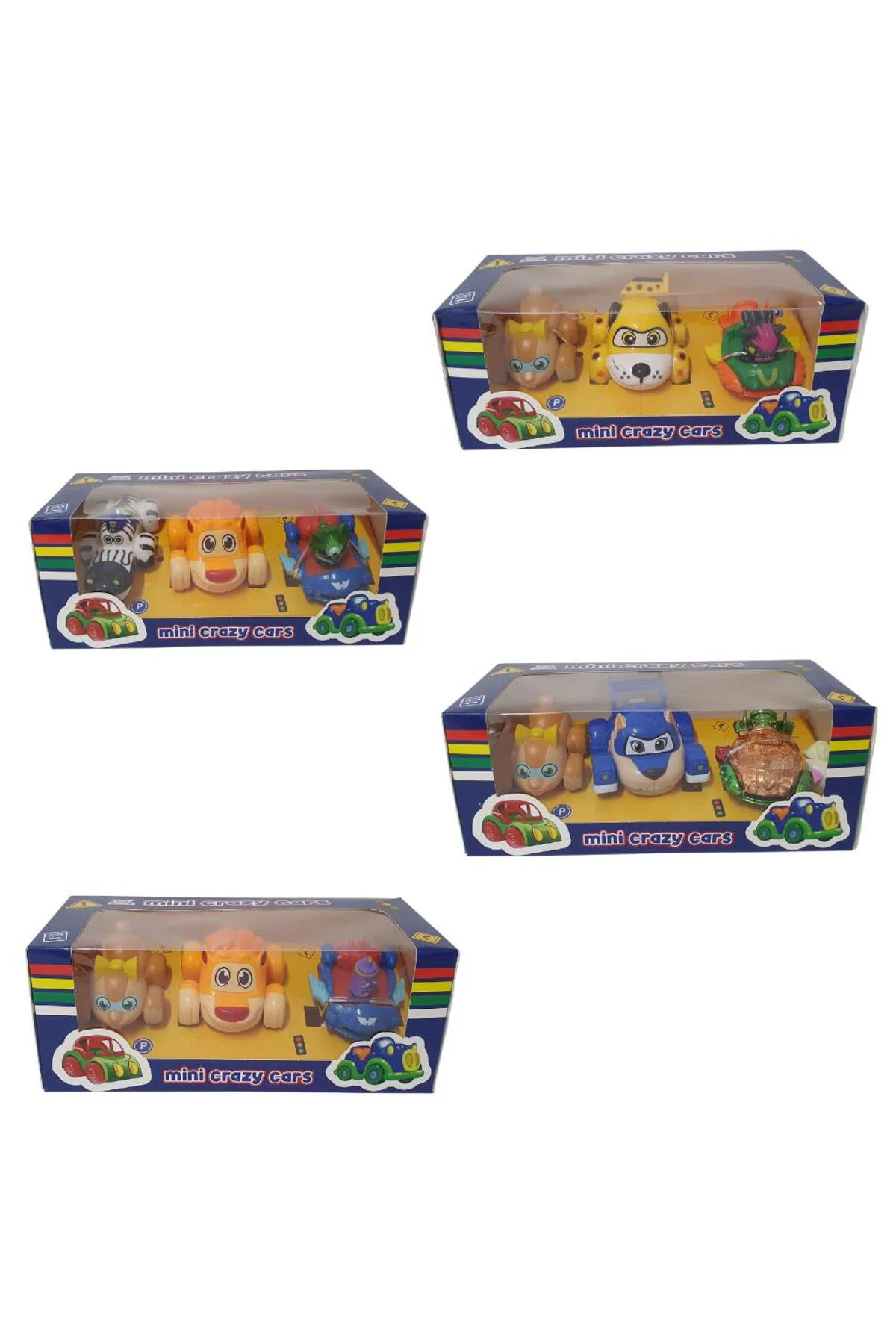 KLC017 - CRAZY CARTIN 4LÜ ARAÇ KUTULU (Lisinya)