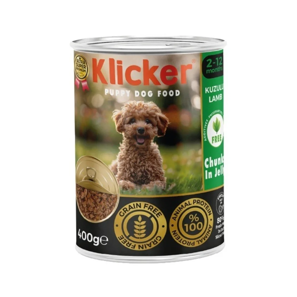 Klicker Kuzulu Yavru Köpek Konserve 400 Gr