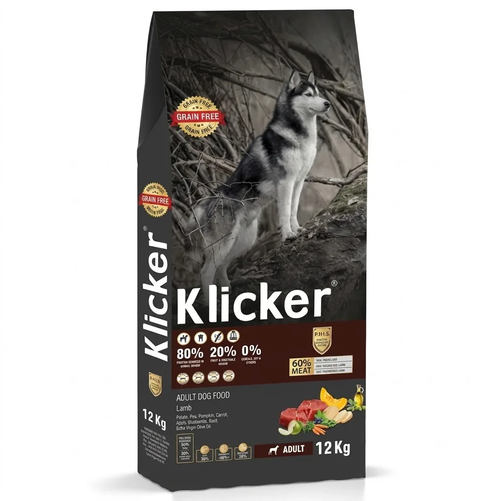 Klicker Kuzulu Yetişkin Köpek Maması 12 Kg