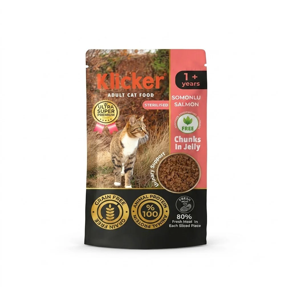 Klicker Pauch Kısır Somonlu Kedi Konservesi 85 gr