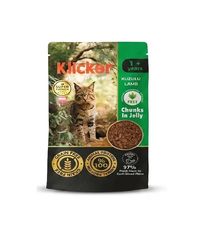 Klicker Pauch Kuzulu Kedi Konservesi 85 gr