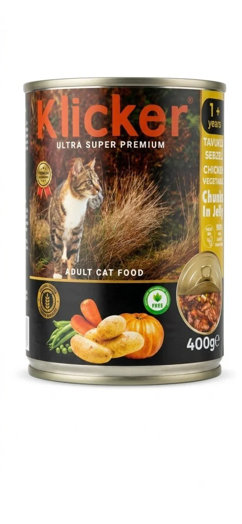 Klicker Tavuklu Sebzeli Kedi Konservesi 400 gr