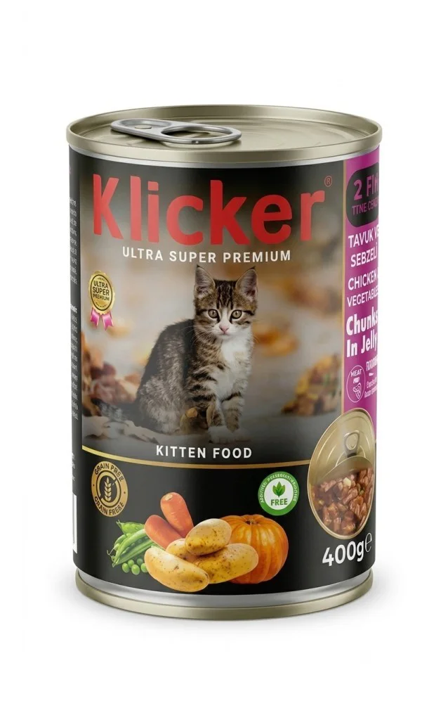 Klicker Tavuklu Sebzeli Pate Yavru Kedi Konservesi 400 gr