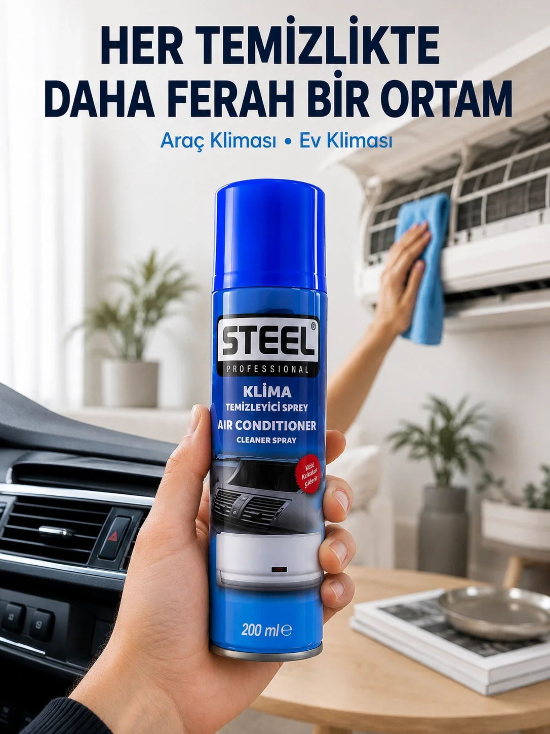 Klima ve Araç Havalandırma Temizleyici Sprey Klima ve Araç Havalandırma Temizleyici Sprey