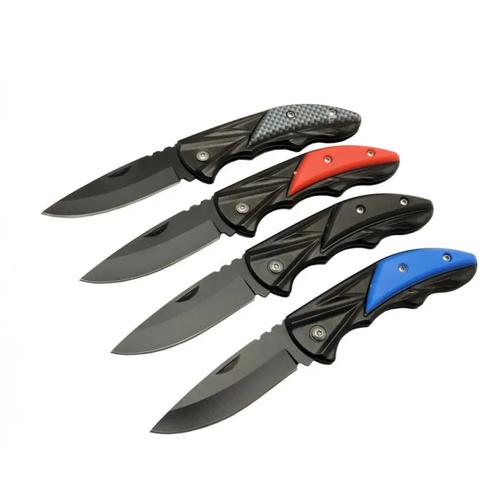 Klipsli 4 Lü Set Metal  16 Cm Kamp / Outdoor Çakı  - Yarı Otomati