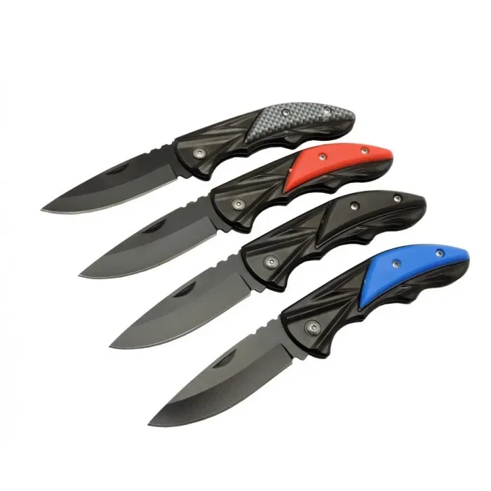 Klipsli 4 Lü Set Metal  16 Cm Kamp / Outdoor Çakı  - Yarı Otomati
