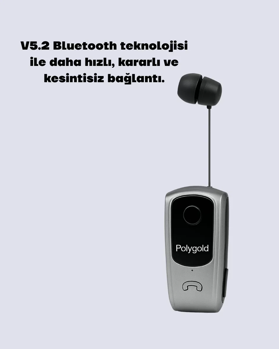 Klipsli Bluetooth Kulaklık - 10 Saat Konuşma ve 160 Saat Pil Ömrü ile İş Dünyası İçin Mükemmel