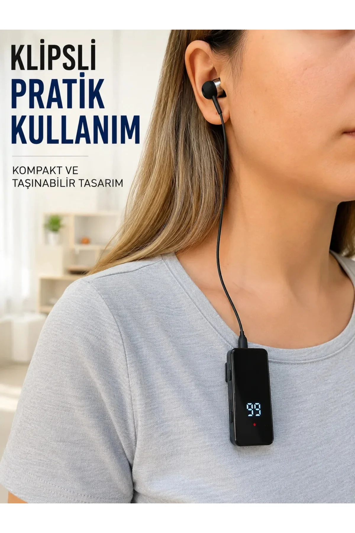 Klipsli Bluetooth Kulaklık Kısa Kablolu Tek Kulaklık Taşınabilir Günlük Kullanım Klipsli Bluetooth Kulaklık Kısa Kablolu Tek Kulaklık Taşınabilir Günlük Kullanım