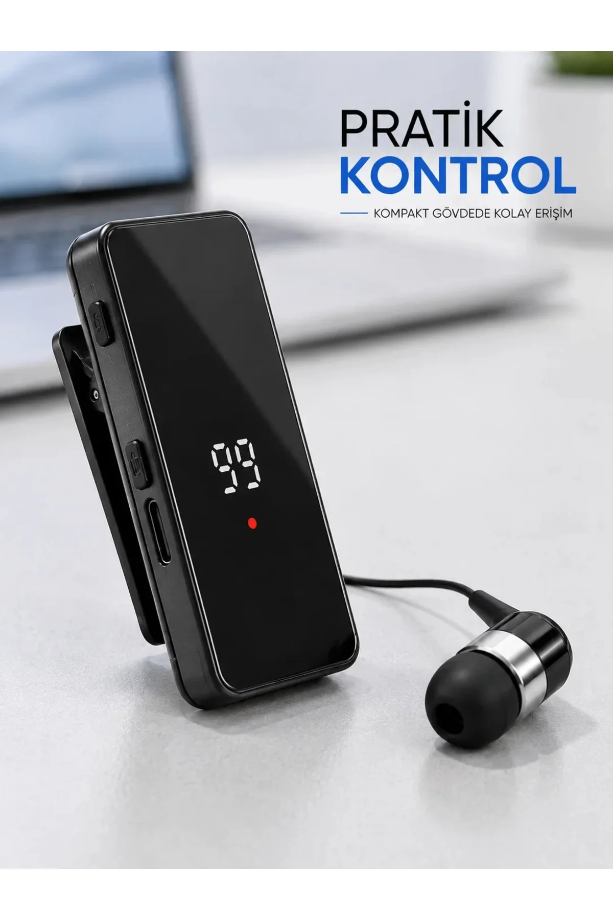 Klipsli Tek Kulaklıklı Kablosuz Bluetooth Kulaklık Dijital Ekranlı Taşınabilir Model Klipsli Tek Kulaklıklı Kablosuz Bluetooth Kulaklık Dijital Ekranlı Taşınabilir Model