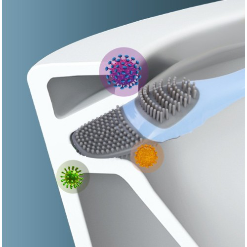 Klozet Detay Temizlik Fırça Seti Silikon Tırtıklı Çift Başlı Fırç