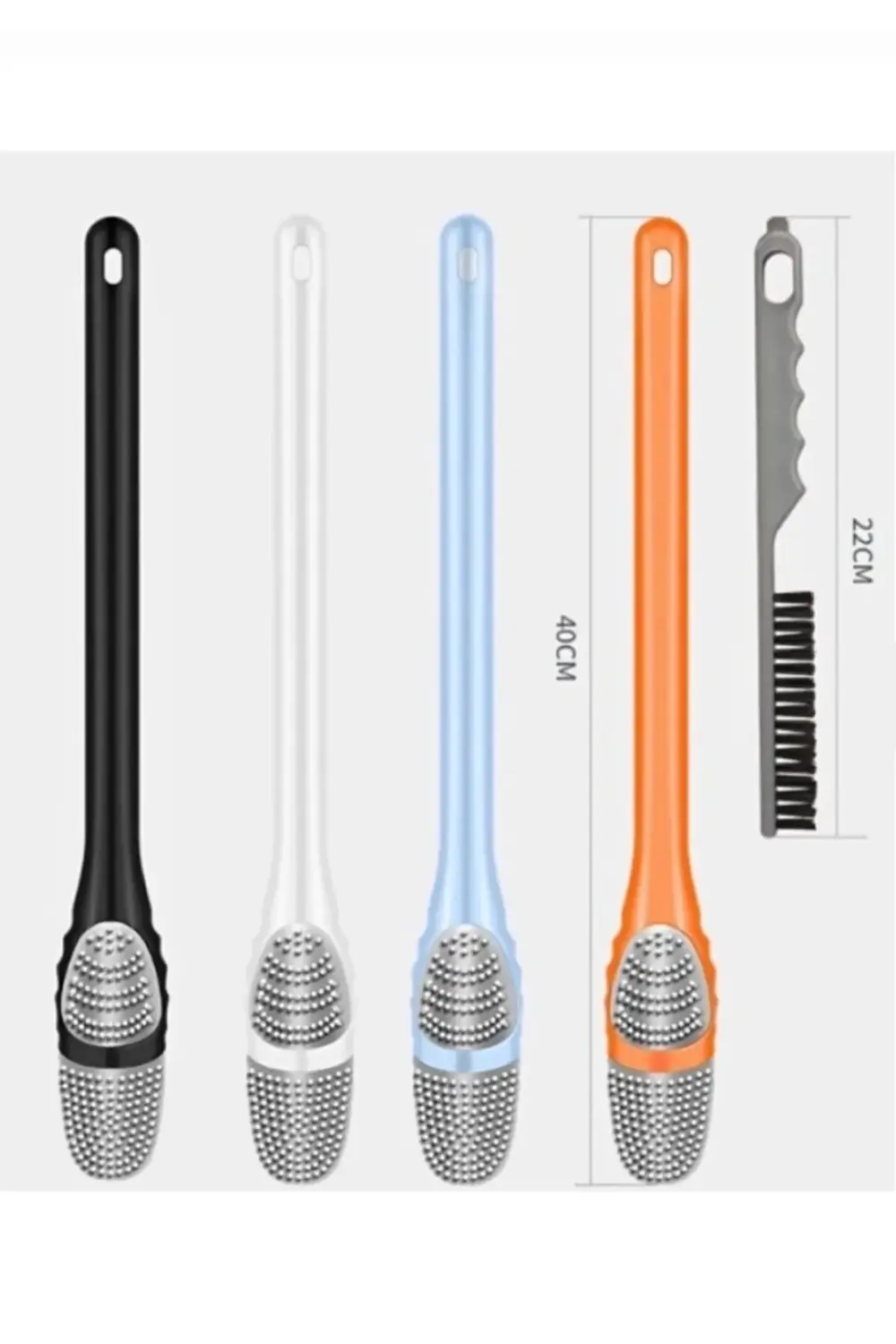 Klozet Detay Temizlik Fırçası Seti 2'li Silikon Uçlu Ve Ince Fırç