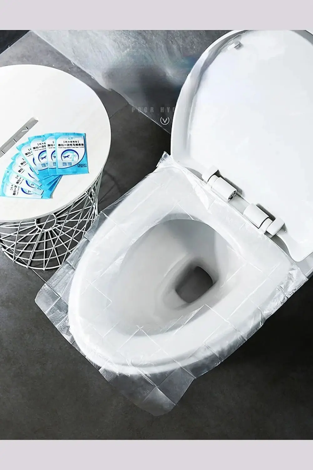 Pazar Kapısı Klozet Kapağı Kılıfı Hijyenik Seyahat Tek Kullanımlık Klozet Wc Ö