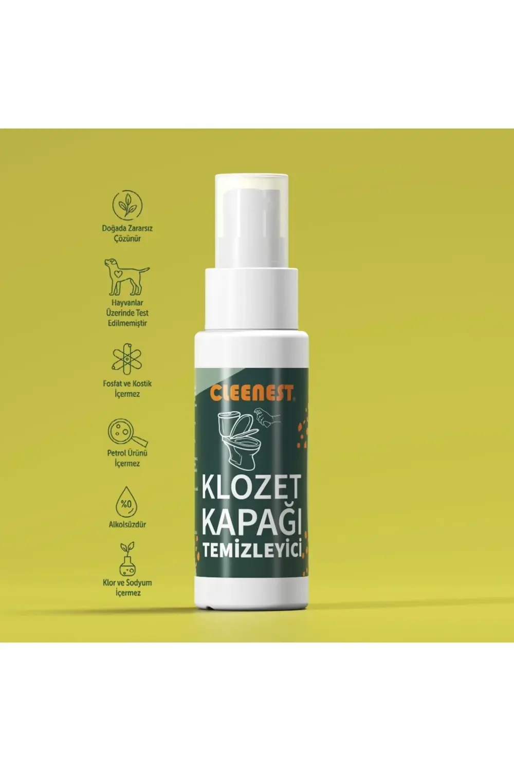 Klozet Kapağı Temizleyici Taşınabilir Spreyli 50 ml