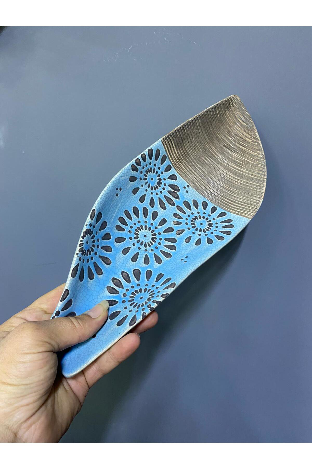 Elif Aksesuar Klt Seramik Turkuaz Dekoratif Kayık Tabak