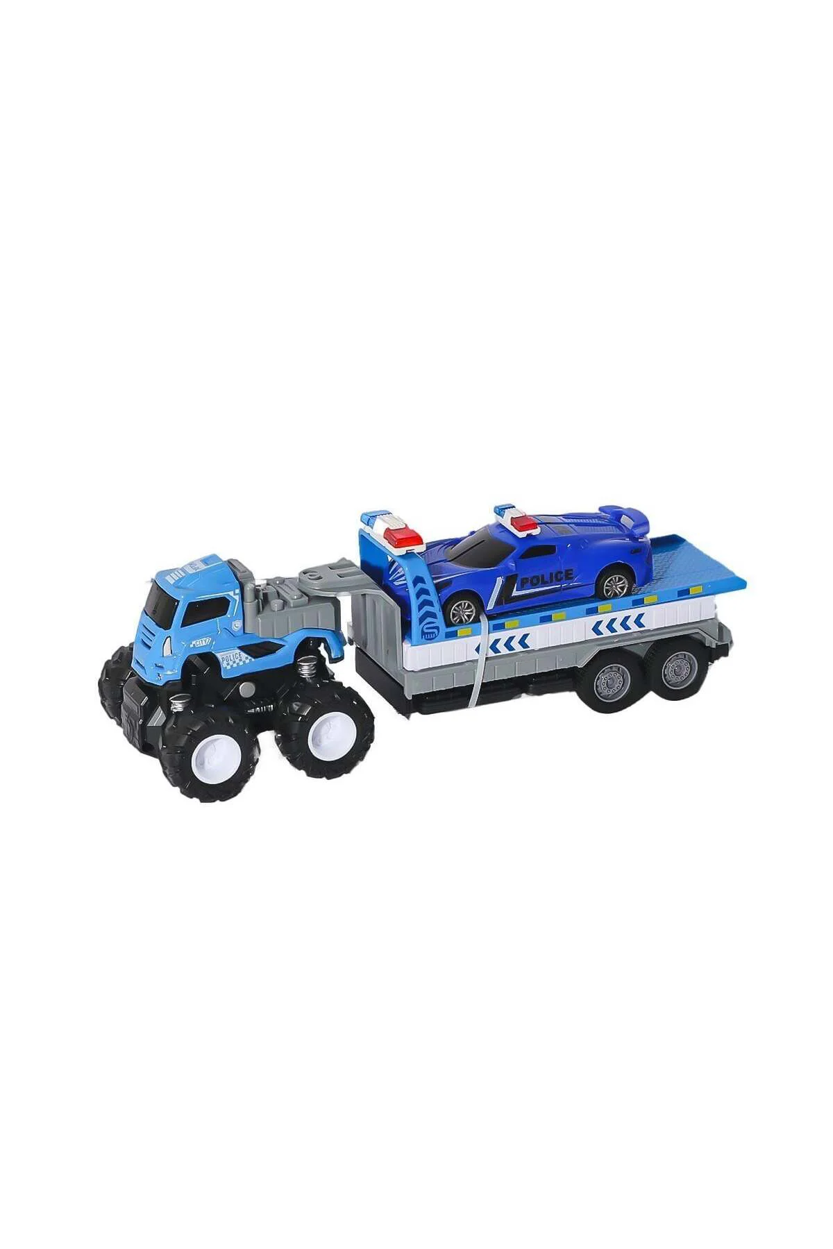 Klx600-361 Sürtmeli Die Cast 4X4 Polis Arabası Taşıyıcılı-Vardem