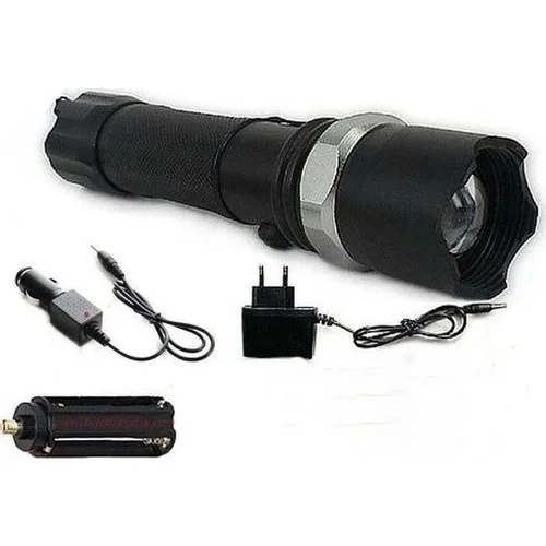 Km-110 Profesyonel Şarjlı El Feneri Ledli+flashlight+zoom Özellikli Aparatlı 6 Parça Full Set