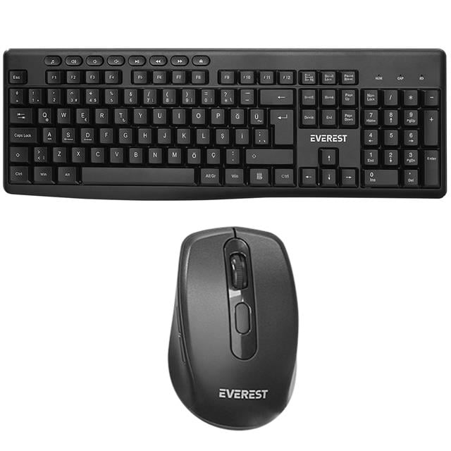 KM-719 Siyah 2in1 Kablosuz Q Multimedia Klavye + Mouse Set (4741)