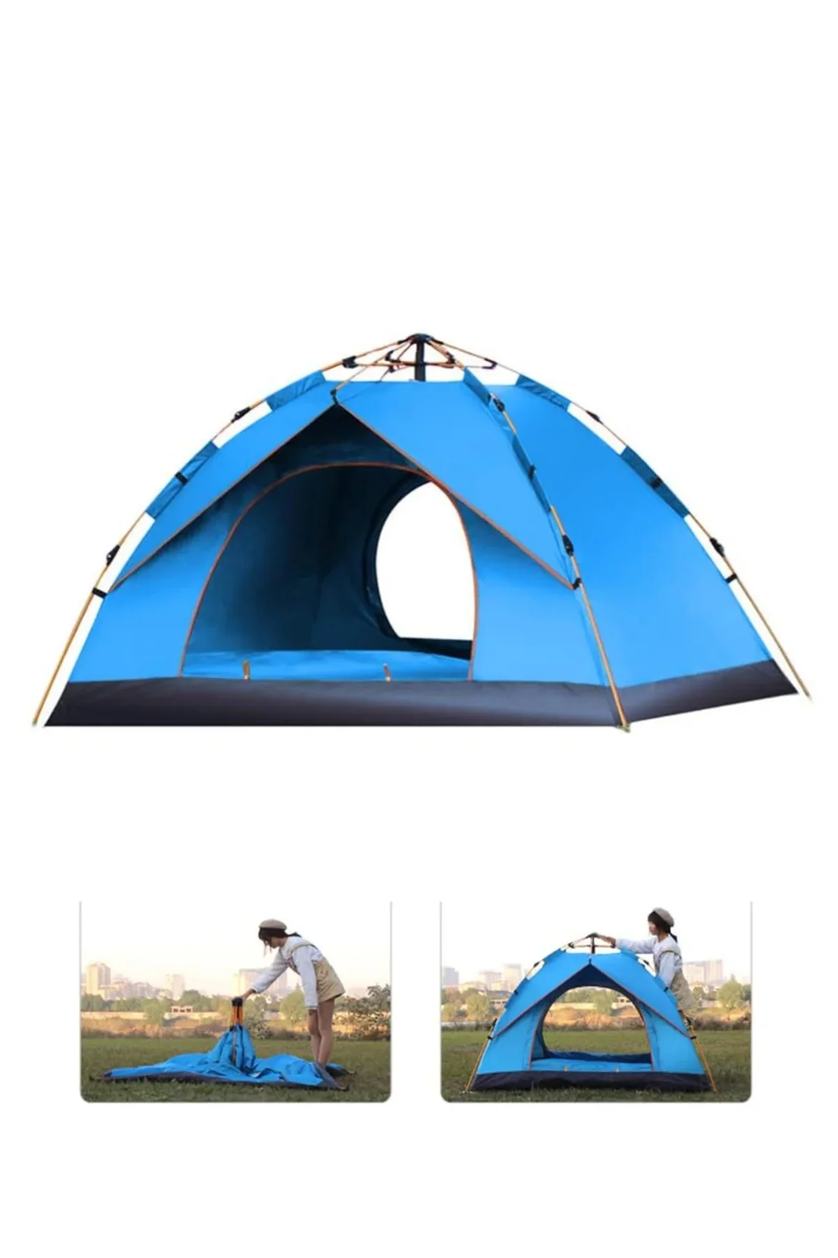 KMRSFRES Kolay Kurulum Otomatik Kamp Çadırı 200x135 cm Taşınabilir (105902) Suya Dayanıklı
